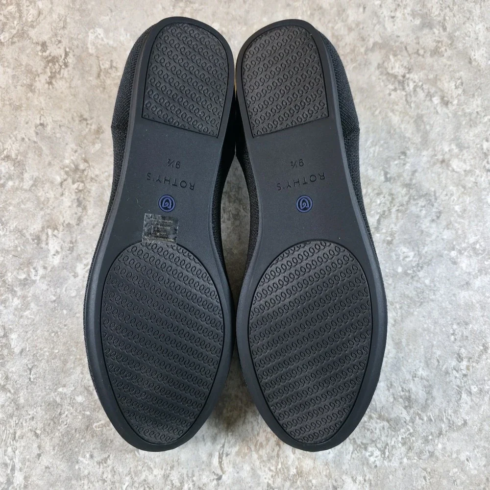 Rothy's Womens The Loafer Slip On Shoes Size 9.5 Black Flats New
